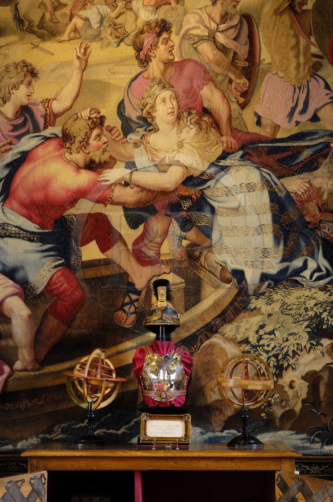 France, Loir-et-Cher (41), château de Cheverny, la salle d'armes