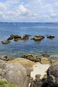 France, Finistere (29), Fouesnant, the coastline towards the Pointe de Beg Meil