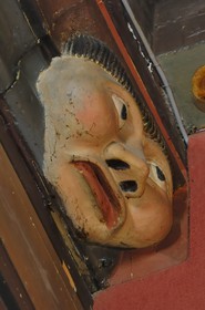 France, Maine et Loire, Chateau de Montreuil Bellay, medieval carvings on the beams