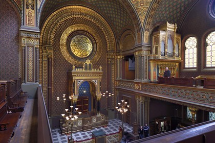 République Tchèque, Prague, centre historique classé Patrimoine Mondial de l'UNESCO, quartier juif de Josefov, la synagogue espagnole