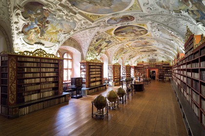 République Tchèque, Prague, centre historique classé Patrimoine Mondial de l'UNESCO, quartier de Strahov, bibliothèque du Monastère de Strahov, salle théologique