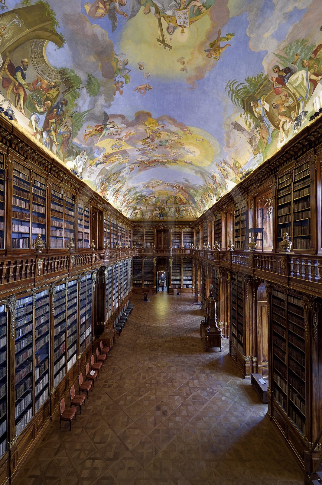 République Tchèque, Prague, centre historique classé Patrimoine Mondial de l'UNESCO, quartier de Strahov, bibliothèque du Monastère de Strahov, bibliothèque philosophique