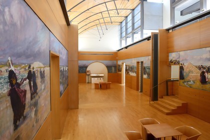 France, Finistere, Quimper, musee des Beaux Arts, the Lemordant room, decor made ​​from 1906 to 1909 by the painter Jean-Julien Lemordant for the cafe de l’Epee (Sword cafe)