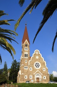 Namibie, région de Khomas, Windhoek, Christ Church (or Christuskirche), église luthérienne dessinée par l'architecte Gottlieb Redecker