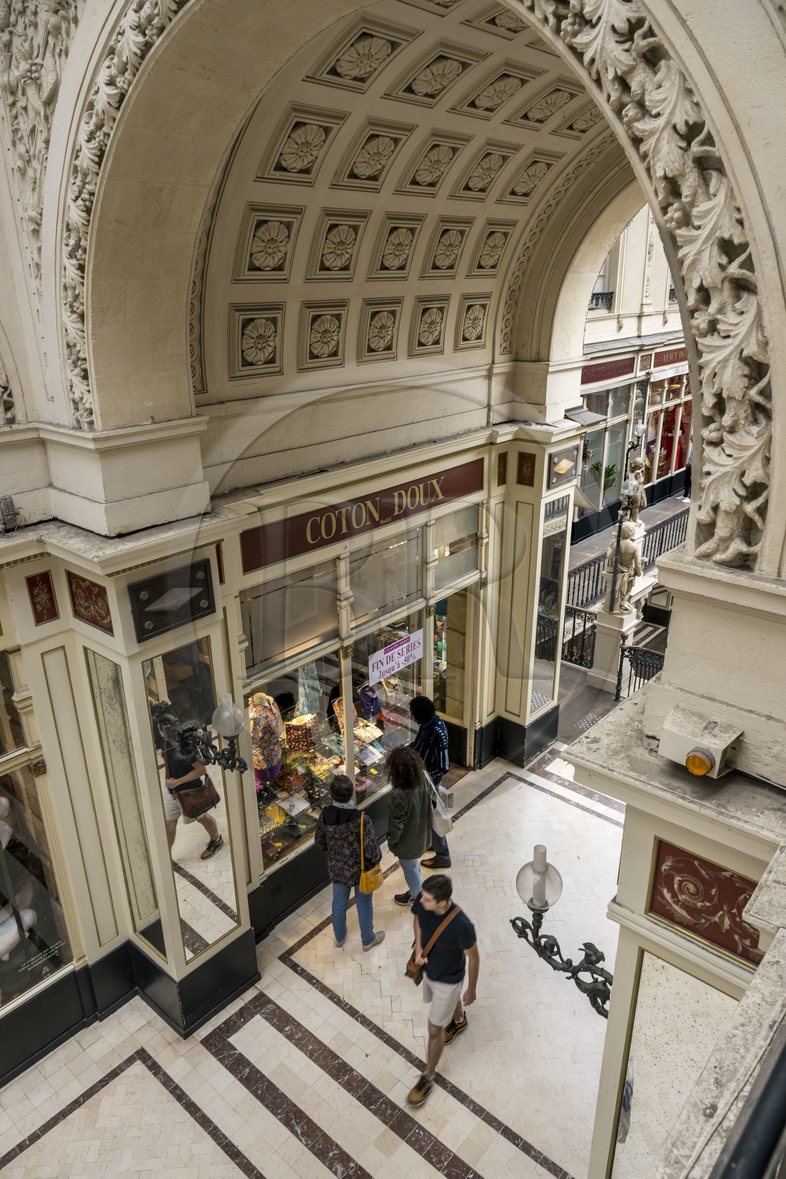France, Loire-Atlantique (44), Nantes, quartier de Graslin, passage Pommeray, galerie marchande de 1843 conçue par les architectes Jean-Baptiste Buron et Hippolyte Durand Gasselin