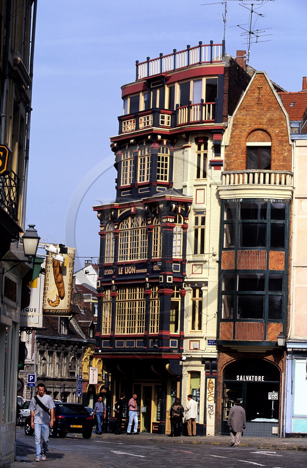 France, Nord, Lille, building of the place of the Golden Lion in the old town