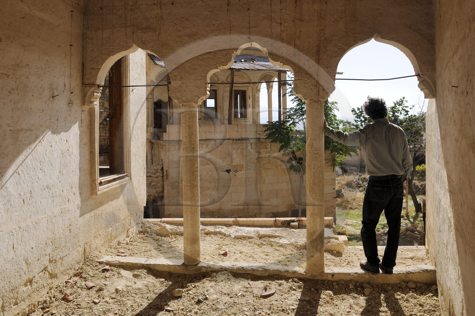 Turquie, Anatolie Centrale, province de Nevsehir, Cappadoce classée Patrimoine Mondial de l'UNESCO, Ürgüp, ruines d'une maison de maître