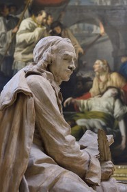 France, Seine-Maritime (76), Rouen, le musée des Beaux-Arts, statue de Pierre Corneille par Jean Jacques Caffieri (terre cuite)