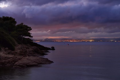 France, Var (83), Iles d'Hyères, parc national de Port Cros, Ile de Porquerolles, la pointe Béarlieu en bordure de la plage de la Courtade