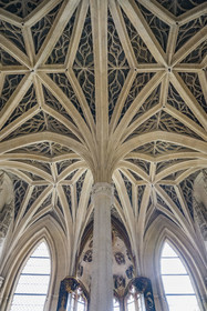 France, Paris, Musée de Cluny - Musée national du Moyen-Age (Middle Ages Museum in the former Hotel de Cluny), Flamboyant Gothic vault of the chapel