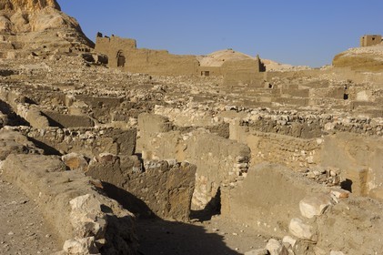 Egypt, Upper Egypt, Nile Valley, surroundings of Luxor, West bank, Thebes Necropolis listed as World Heritage by UNESCO,  Deir el-Medina, the Craftsmen valley