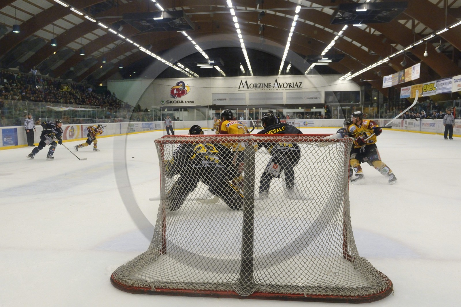 France, Haute-Savoie (74), Morzine, match de hockey sur glace du Hockey Club Morzine-Avoriaz appelé les Pingouins