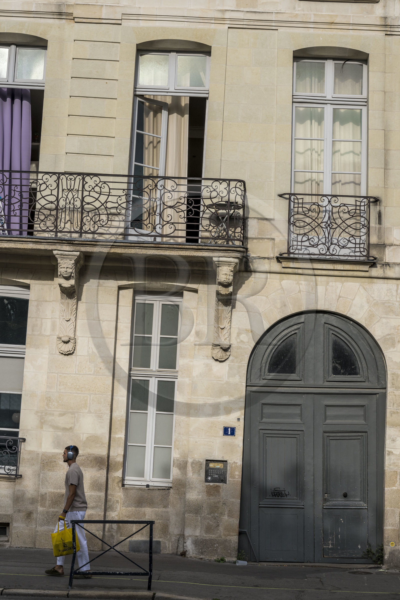 France, Loire Atlantique, Nantes, shipowners' houses on the Place de la Petite Hollande on the former Ile Feydeau, a leaning building testifying to the difficulty of construction on the marshy ground