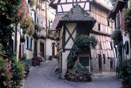 France, Haut Rhin, the Alsace Wine Route, Eguisheim village, labelled Les Plus Beaux Villages de France (The Most Beautiful Villages of France)