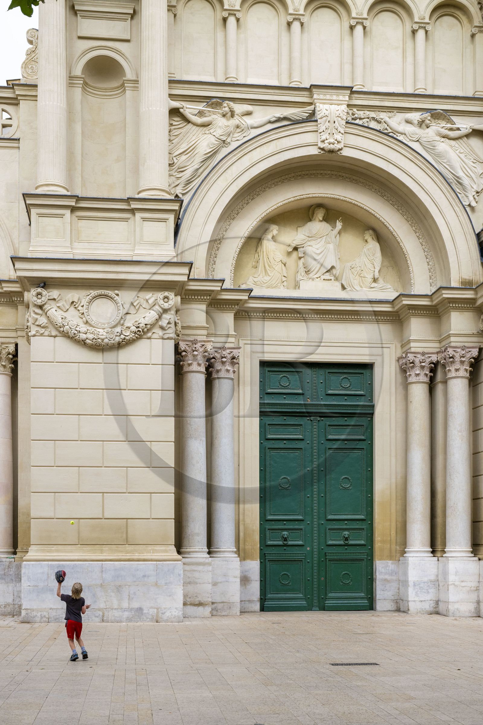 France, Bouches-du-Rhône (13), Aix en Provence, place des Precheurs, l'église de la Madeleine où fut baptisé Paul Cézanne