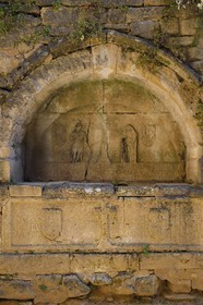 France, Dordogne (24), Périgord Noir, vallée de la Dordogne, Sarlat-la-Canéda, le sarcophage de Anne de Dautrery dans le passage des Enfeus