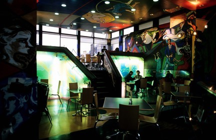 Royaume-Uni, Ecosse, Glasgow, Gallery of Modern Art, le restaurant du dernier étage