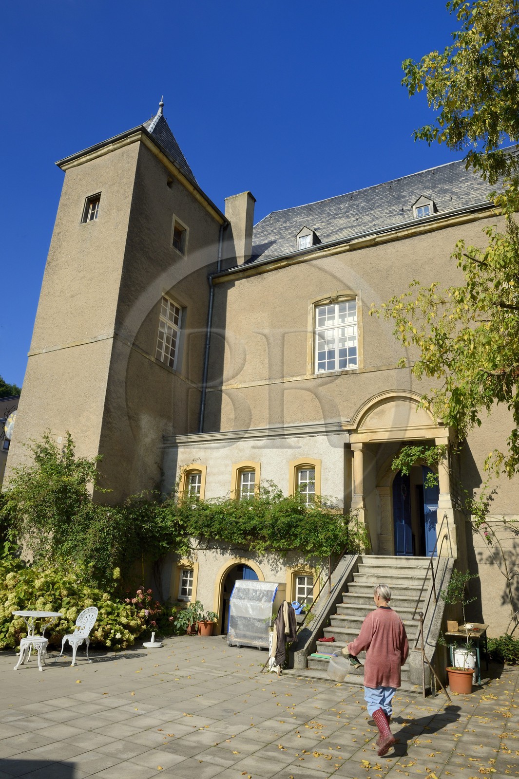 France, Moselle (57), Rodemack, labellisé Les Plus Beaux Villages de France, Maison dite maison des Baillis ou Petit château des Margraves construit en 1560
