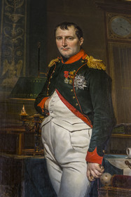 France, Seine-et-Marne, Fontainebleau, castle of Fontainebleau listed as World Heritage by UNESCO, Napoleon I Museum, Napoleon I in his study at 4 a.m. (1812) by the painter Jacques-Louis David (detail)