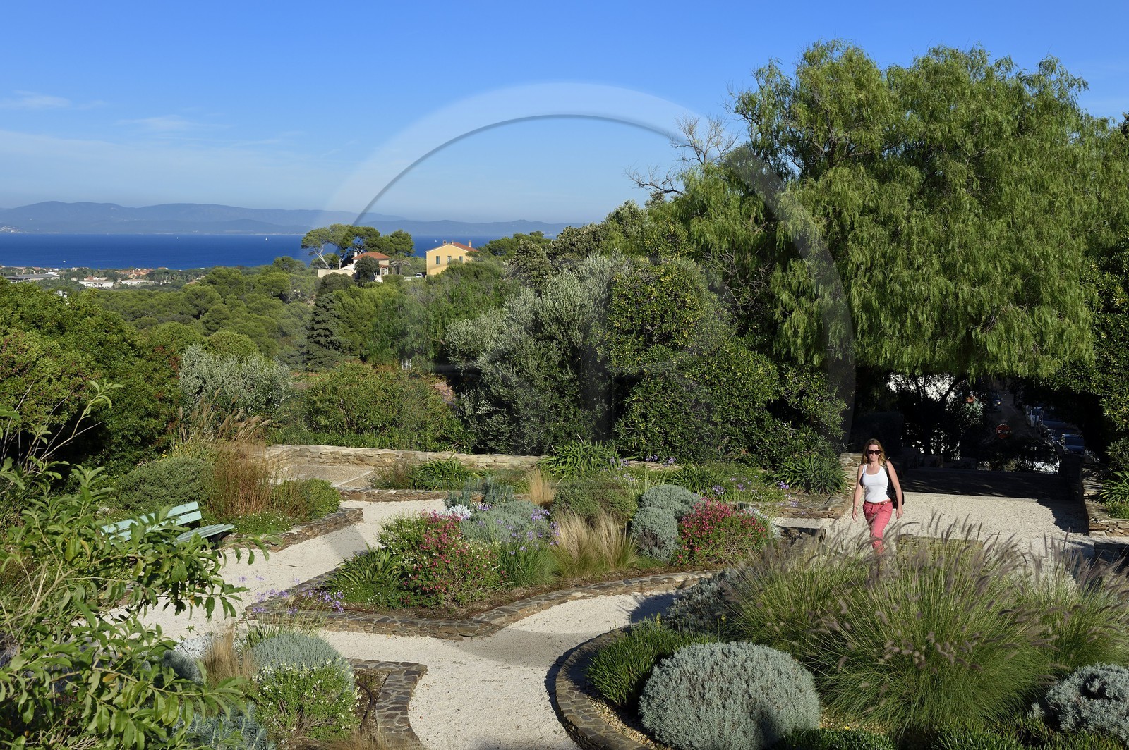 France, Var (83), Hyères, Presqu'Ile de Giens, square Bachagha Boualam à Giens
