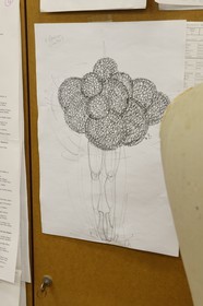 France, Paris (75), Opéra Garnier, les ateliers du costume, l'atelier tailleur, plan d'un costume de scène