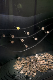 France, Paris, the Monnaie de Paris (Paris Mint) Museum, the Treasure of the Authieux, Roman and Gallic coins from the end of the 3rd century