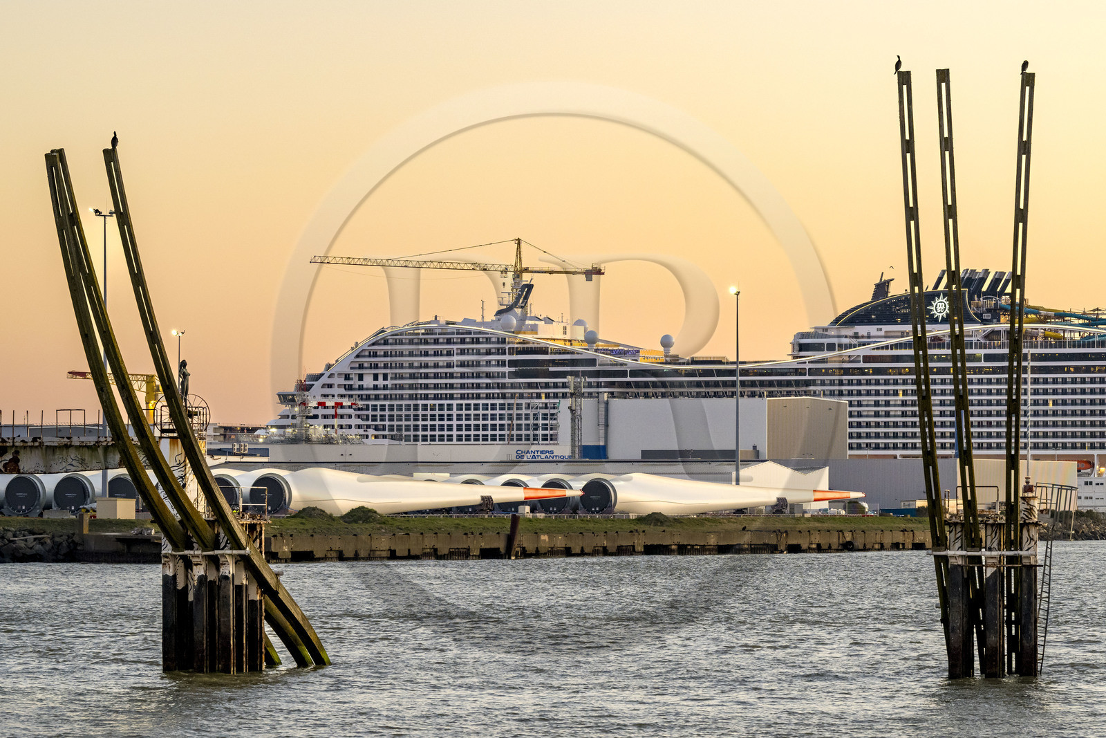 France, Loire-Atlantique, Saint-Nazaire, the 333m MSC World America cruise ship built by Chantiers de l'Atlantique a few days before its launch