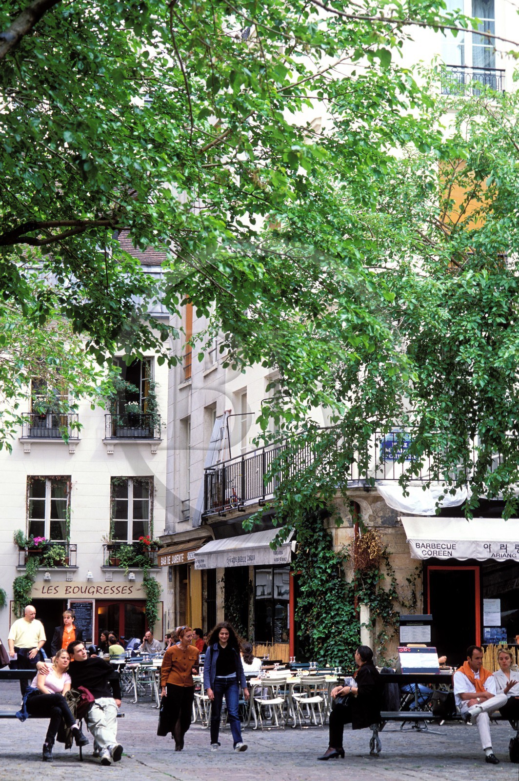 France, Paris (75), la place du marché Sainte-Catherine