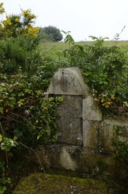 France, Côtes-d'Armor (22), fontaine sous la chapelle Saint-Hervé au sommet du Menez Bré