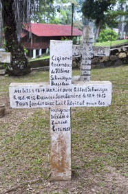 Gabon, Moyen-Ogooue Province, Lambaréné, Albert Schweitzer Hospital, grave of Helene Schweitzer