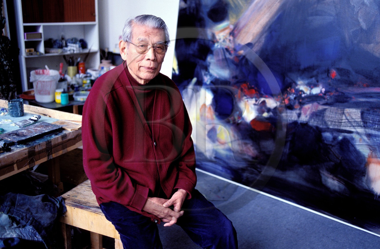 France, Val de Marne, Vitry, painter and academician Mr Chuteh Chun