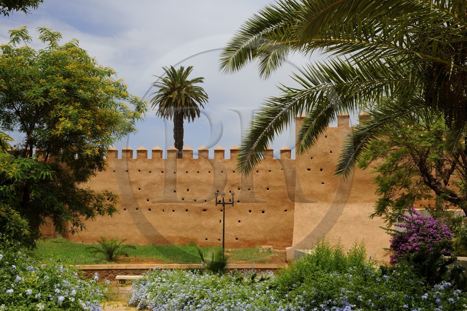 Morocco, Oriental Region, Oujda, the garden of Lalla Meriem park along the walls of the medina