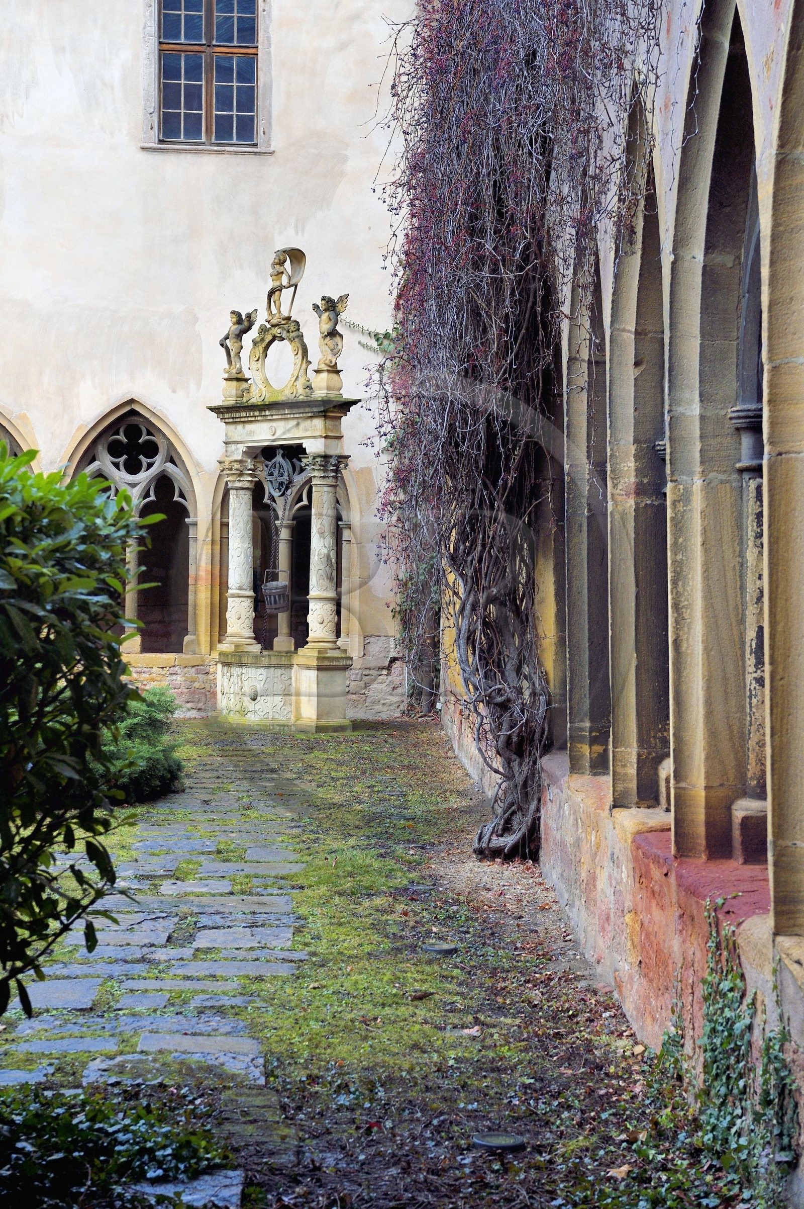 France, Haut Rhin, Colmar, Unterlinden Museum, the cloister
