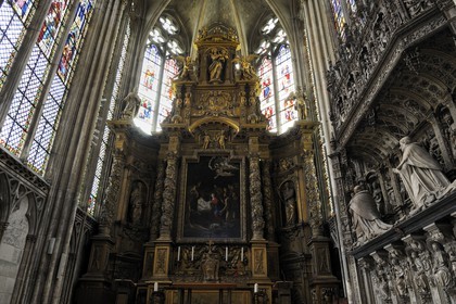France, Seine-Maritime (76), Rouen, cathédrale Notre-Dame de Rouen, chapelle de la Vierge, le tombeau des cardinaux d'Amboise datant de 1516-1520