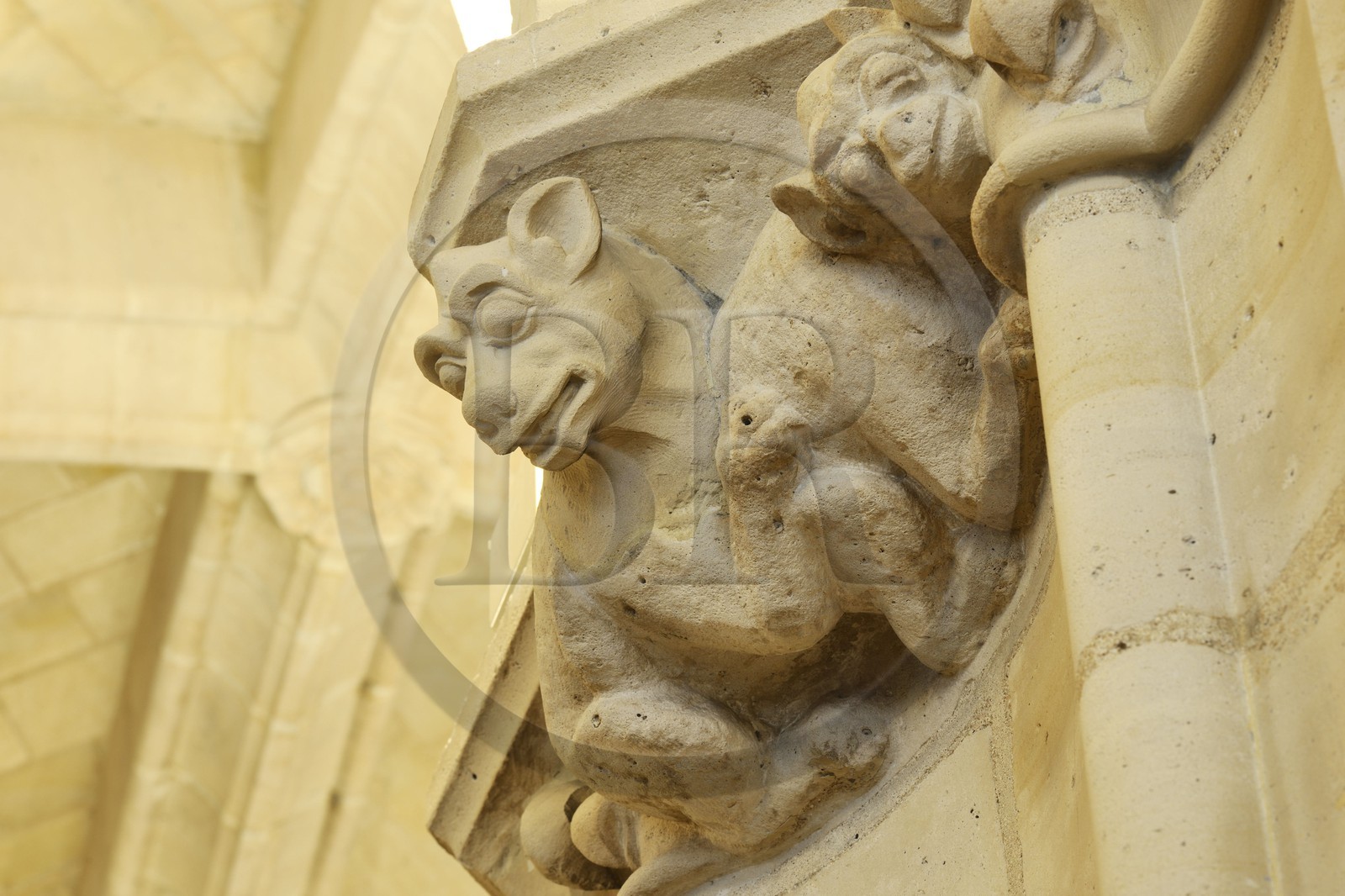 France, Paris (75), Ile de la Cité, la Conciergerie dans le Palais de Justice, chapiteau de la salle des Gardes