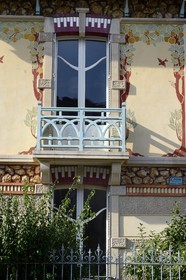 France, Meurthe-et-Moselle (54), Nancy, rue Félix Faure, maison de lotissement Art Nouveau de l'architecte Cesar Pain