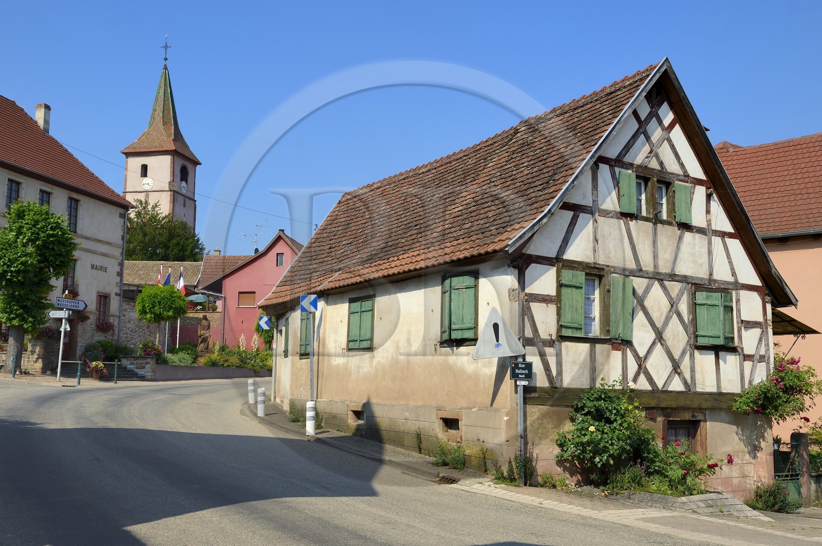 France, Bas Rhin, Balbronn, main street