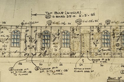 Royaume-Uni, Irlande du Nord, Cultra près de Belfast, Ulster Folk and Transport Museum, plans originaux du RMS Titanic