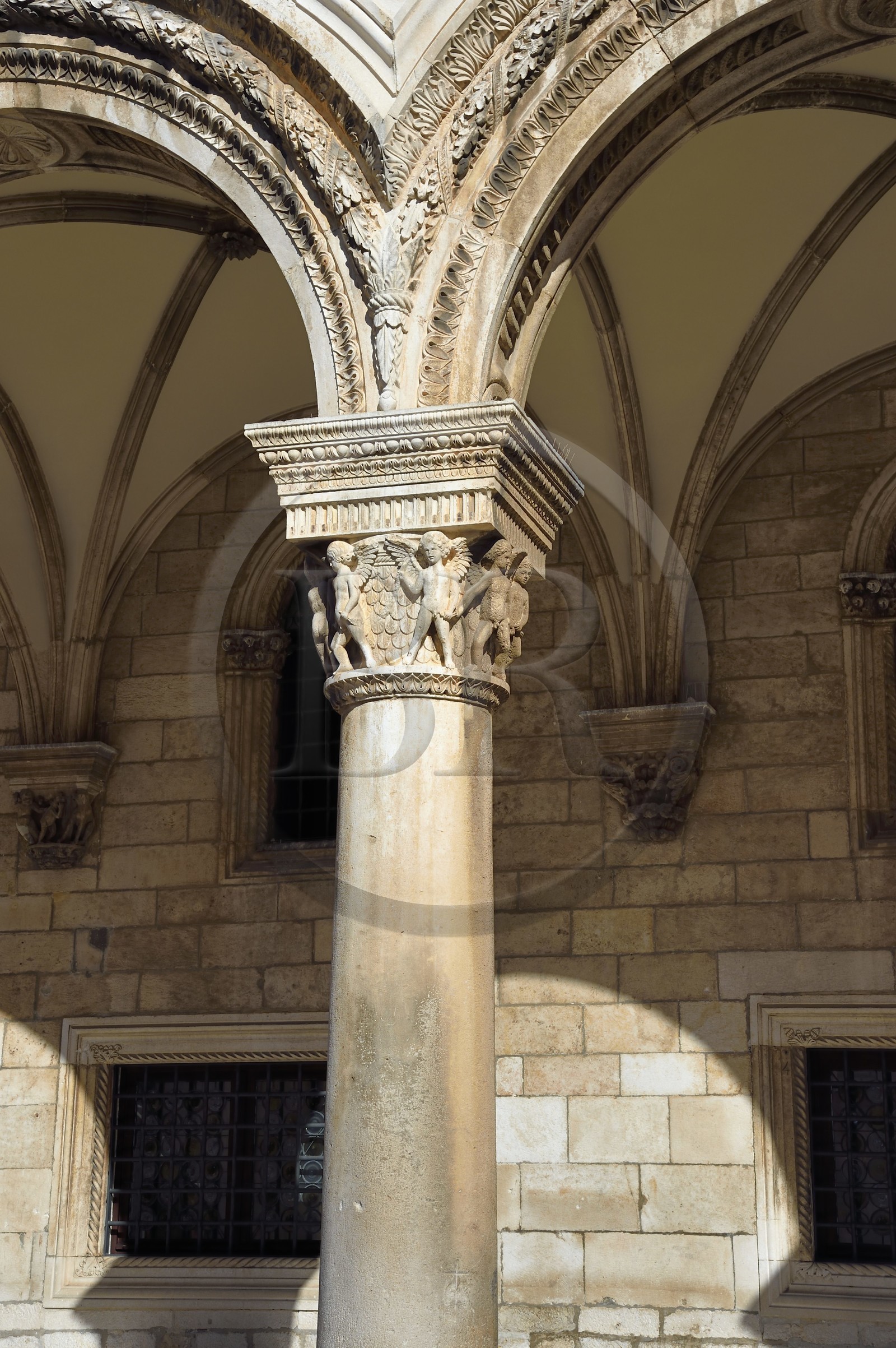 Croatia, Dalmatia, Dalmatian coast, Dubrovnik, Historic Centre listed as World Heritage by UNESCO, Rector's Palace, Renaissance capital detail