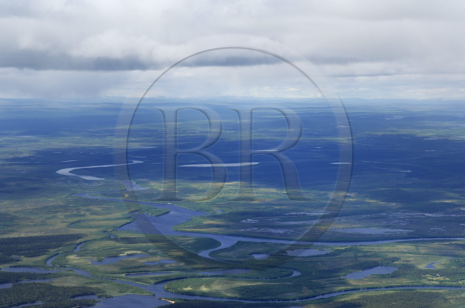 Sweden, Lapland, Norrbotten County landscape north of Lulea (aerial view)