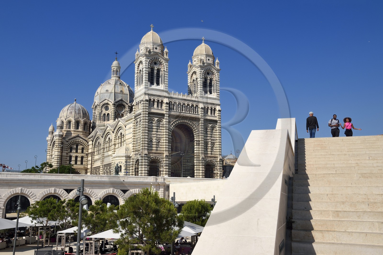France, Bouches du Rhone, Marseille, Euromediterranee area, La Joliette district, Place des Arts, La Major Cathedral (19th century)
