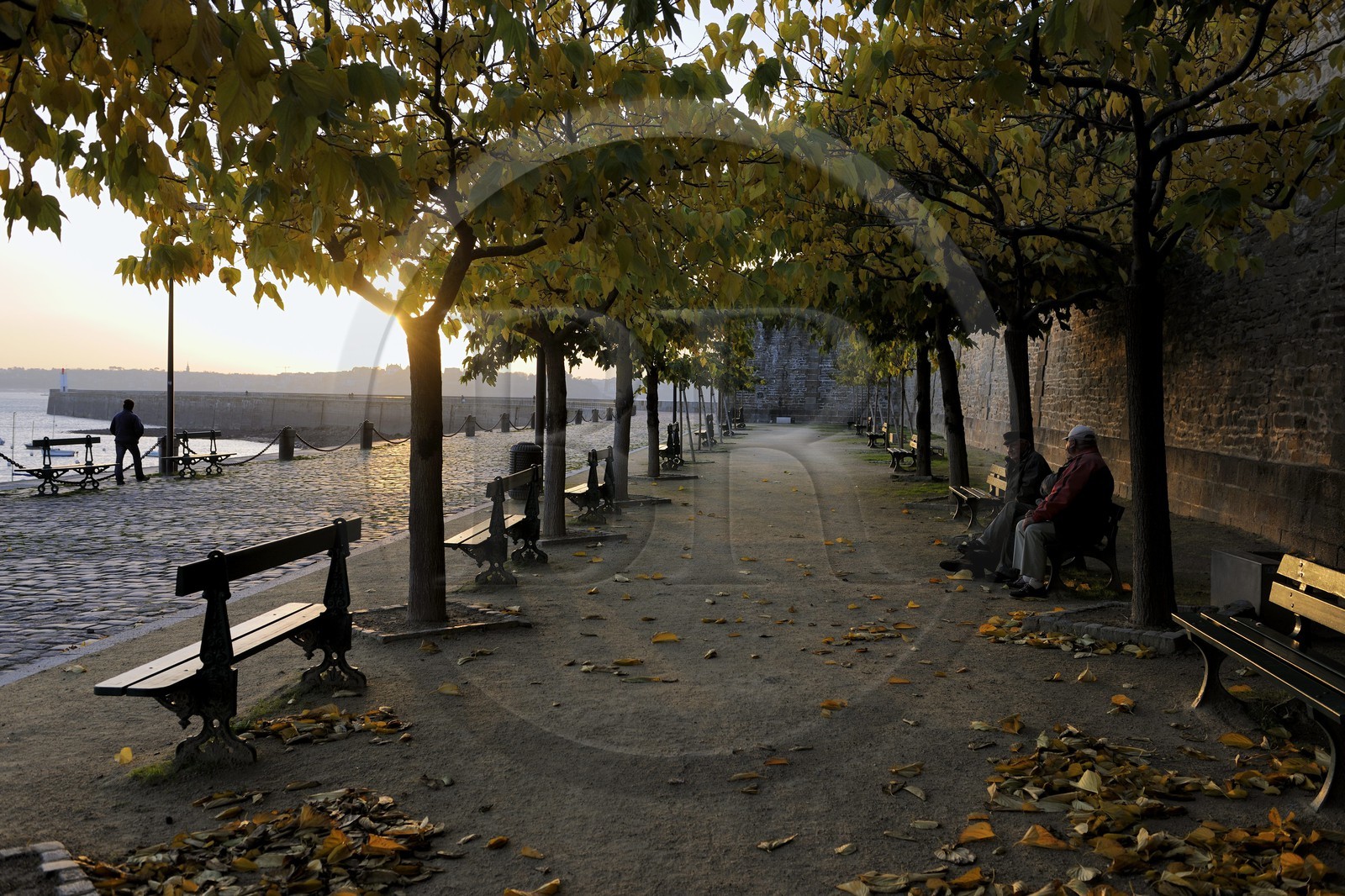 France, Ille-et-Vilaine (35), côte d'émeraude, Saint-Malo, les remparts de la ville intra-muros coté port