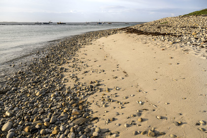 France, Finistère (29), Mer d'Iroise, Ile de Molène, la plage du port
