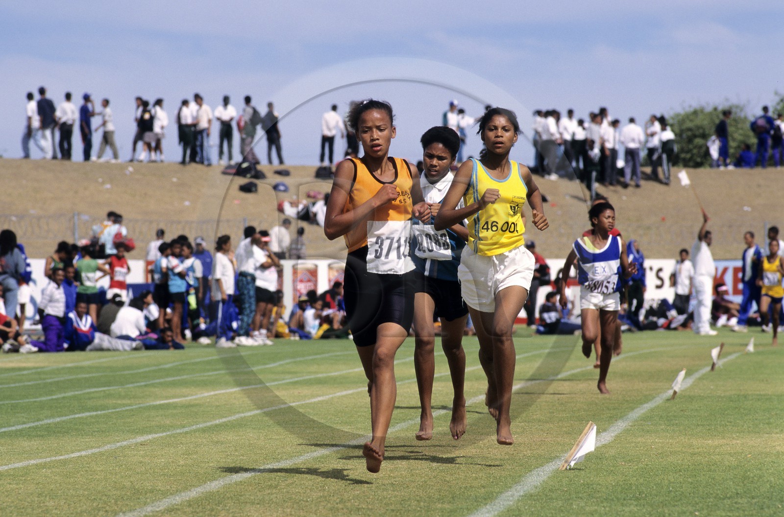 Afrique du Sud, péninsule du Cap, compétition d'athlétisme inter-lycées dans un township près de la ville du Cap
