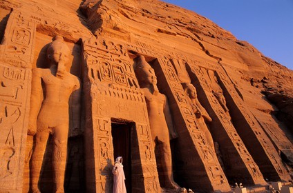 Egypte, Nubie, Abou Simbel, site classé Patrimoine Mondial de l' UNESCO, le temple de Nefertari dédié à la déesse Hathor