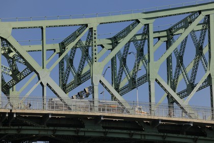 Canada, Quebec Province, Montreal, the Jacques Cartier Bridge on the Saint Lawrence River