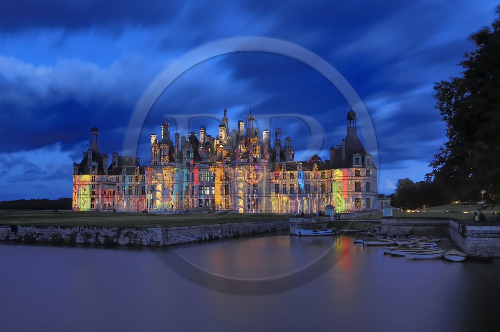 France, Loir et Cher, Loire Valley listed as World Heritage by UNESCO, Chateau de Chambord by night, son et lumiere
