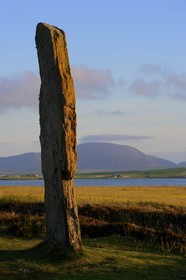 United Kingdom, Scotland, Orkney Islands, Mainland Island, beside the Loch of Stenness, standing stones (stone circle) from the Ring of Brodgar, listed as World Heritage by UNESCO