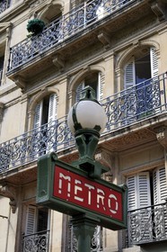 France, Paris (75), bouche de metro Grands Boulevards sur le boulevard Poissonnière