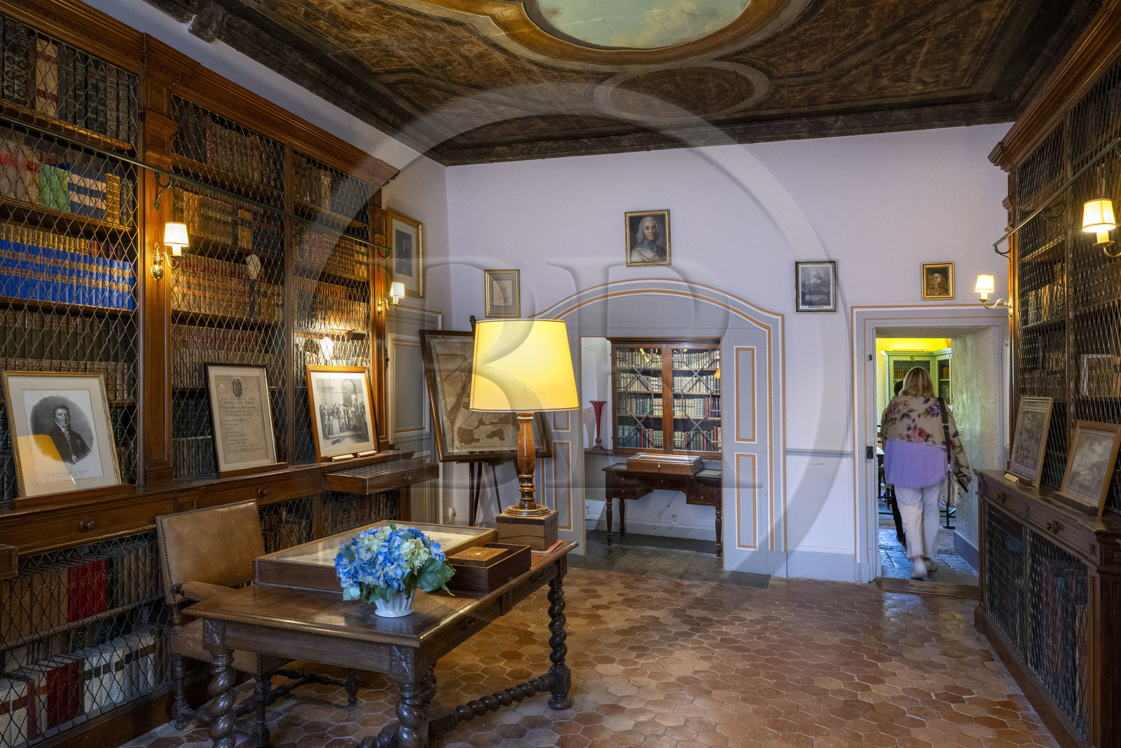 France, Nièvre (58), Parc naturel régional du Morvan, Bazoches, le chateau de Bazoches qui fut propriété du maréchal Sébastien le Prestre de Vauban, la bibliothèque